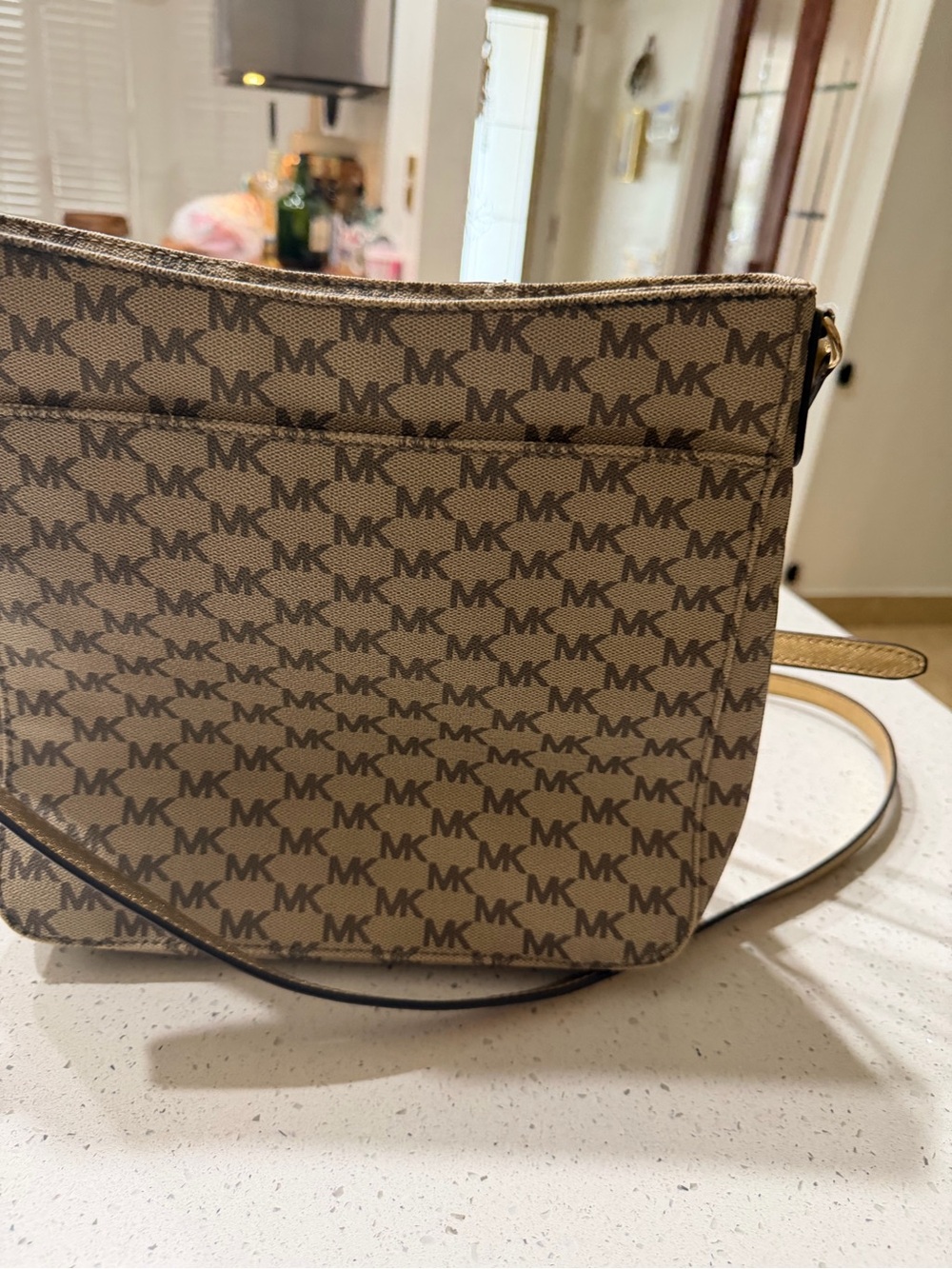 Michael Kors Tan Logo Crossbody Bag